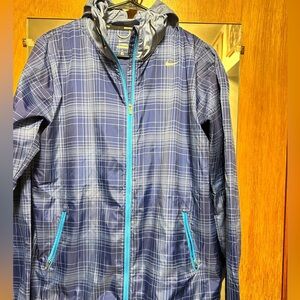 Nike Blue Checkered Running Jacket